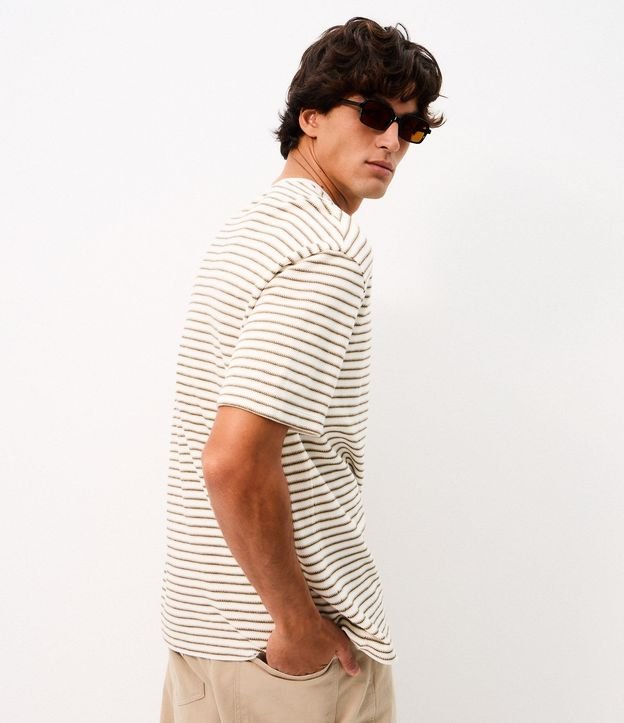 Remera Boxy Rayada en Algodón Hilo Teñido