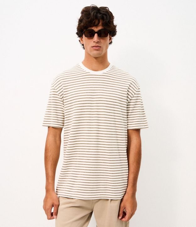 Remera Boxy Rayada en Algodón Hilo Teñido 3