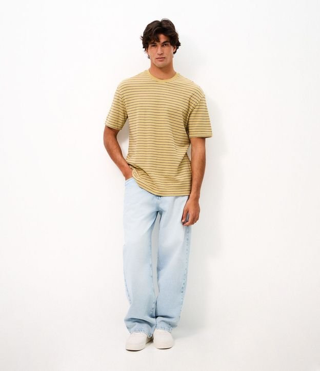 Remera Boxy Rayada en Algodón Hilo Teñido 4