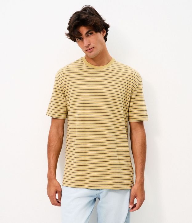 Remera Boxy Rayada en Algodón Hilo Teñido 5