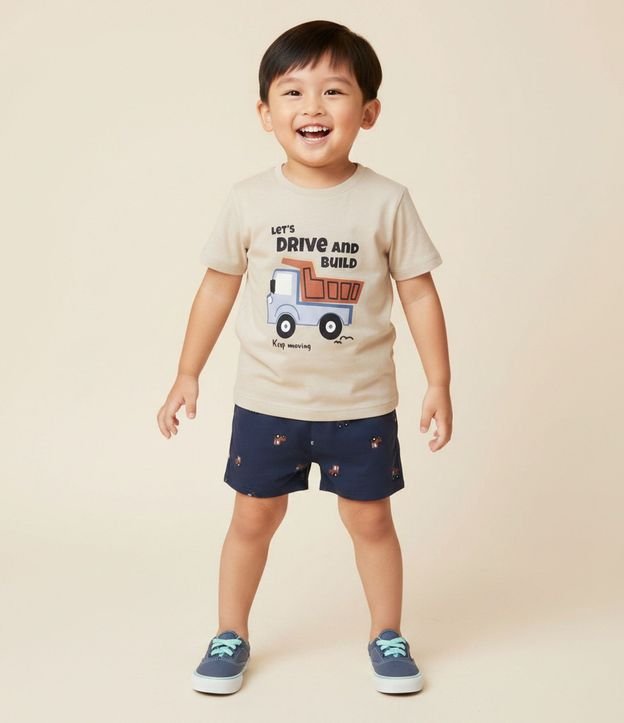 Conjunto Infantil con Estampa de Fullprint Carritos – Talle 1 a 6 años