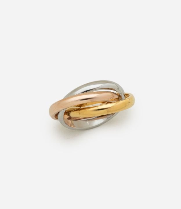 Anillo Entrelazado en Metal con Baño Mixto 2