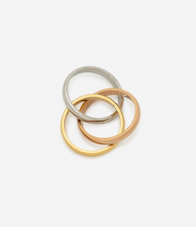 Anillo Entrelazado en Metal con Baño Mixto 3