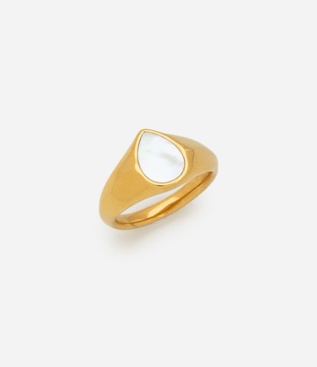 Anillo Metalizado con Madreperla 2