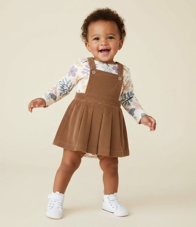 Salopete Infantil en Terciopelo Coctel - Talle 0 a 18 meses 1