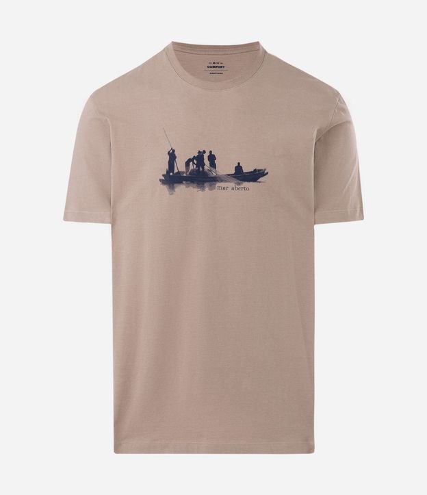 Remera en Algodón con Estampa Deportiva Mar Abierto 4
