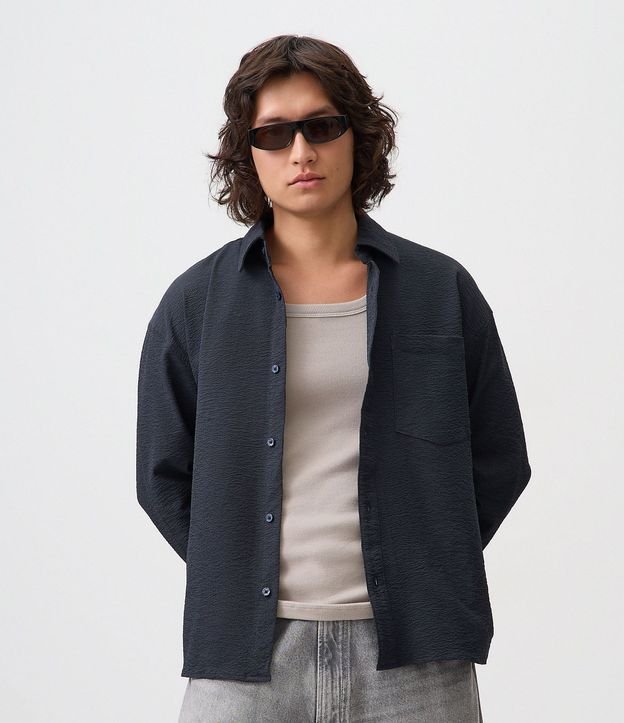 Camisa en Microfibra Texturizada