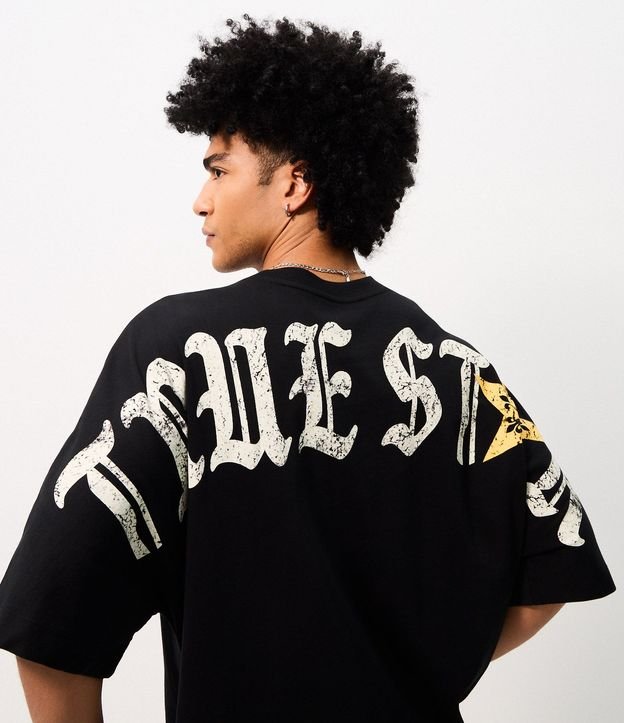 Remera Oversized en Algodón con Estampado True Star