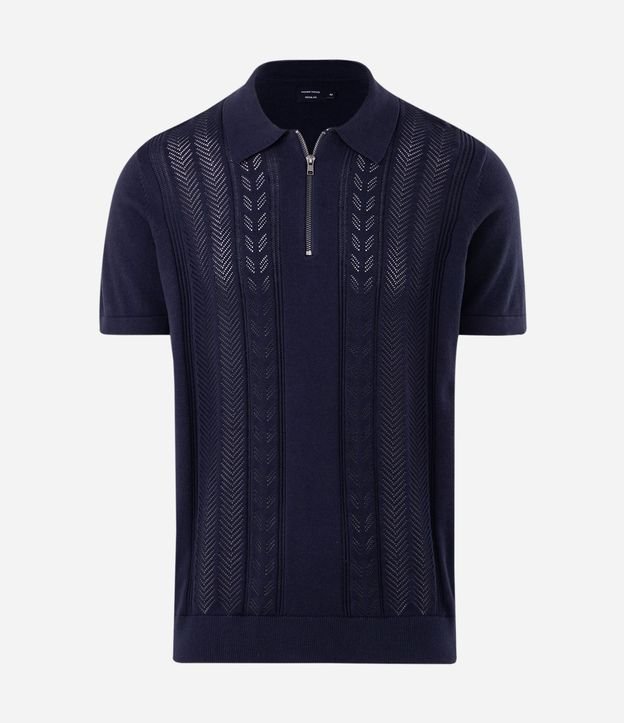 Polo Texturizada Half Zipper Algodón 5