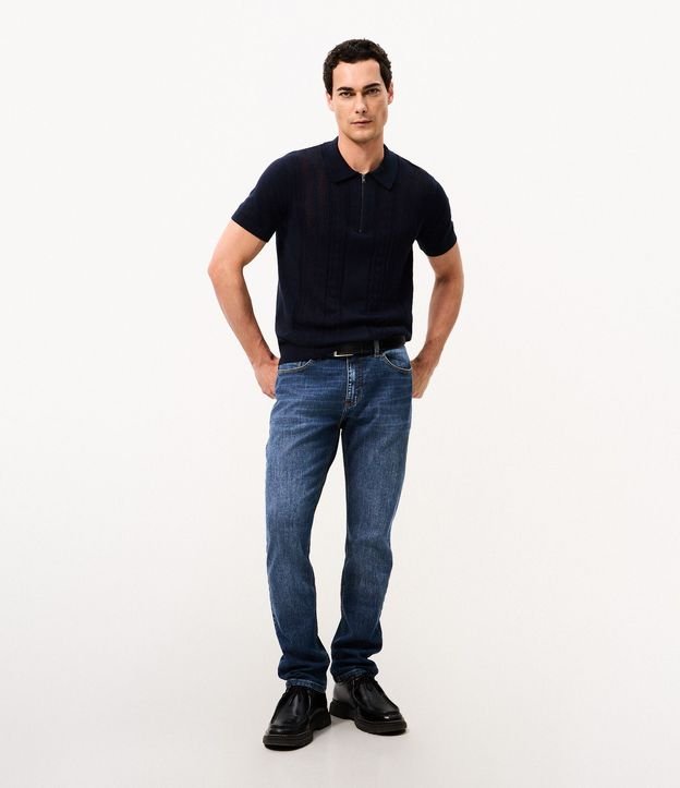 Polo Texturizada Half Zipper Algodón 2