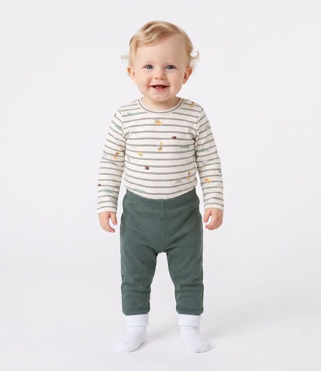Conjunto Infantil Body Listrado y Pantalón con Estampado Girafa – Talle RN a 18 Meses 2