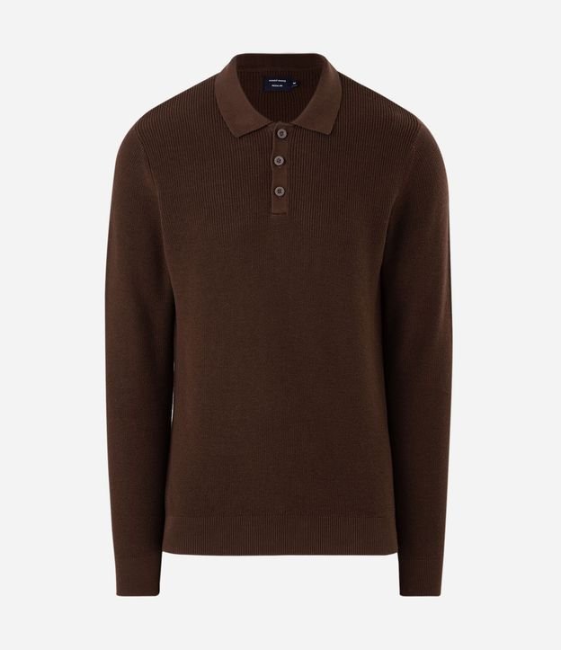 Suéter Texturizado con Cuello Polo 4