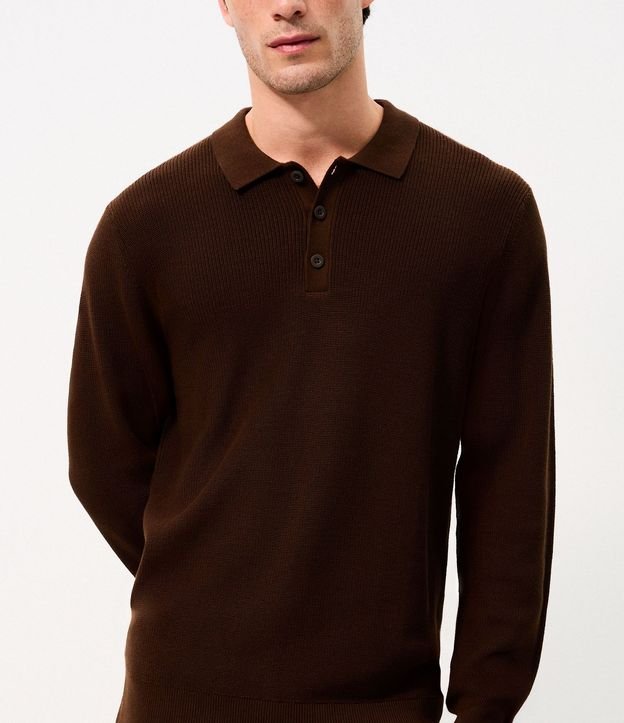 Suéter Texturizado con Cuello Polo 2