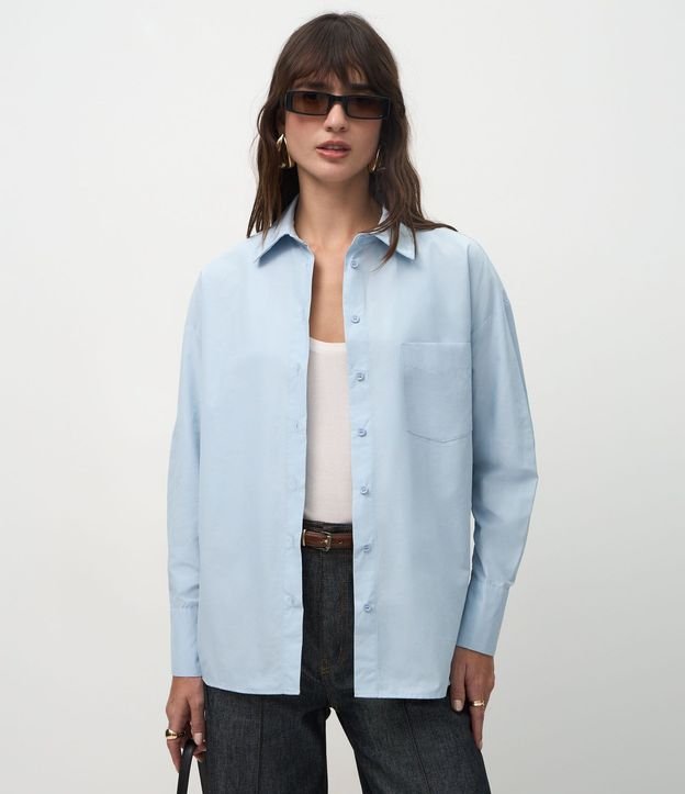 Camisa Oversized en Tricolina Efecto Empapelado