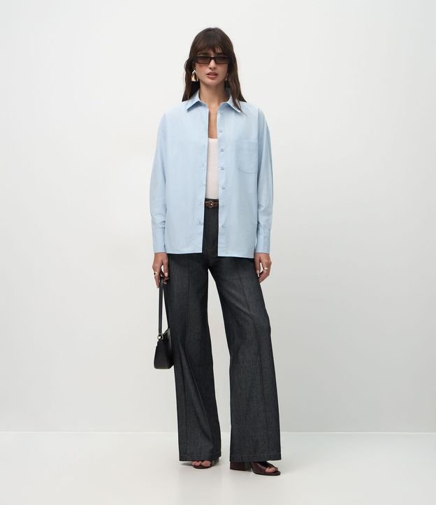 Camisa Oversized en Tricolina Efecto Empapelado 3