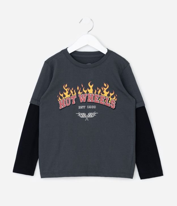 Remera Infantil Hot Wheels con Manga Sobrepuesta – Talle 3 a 8 años 2