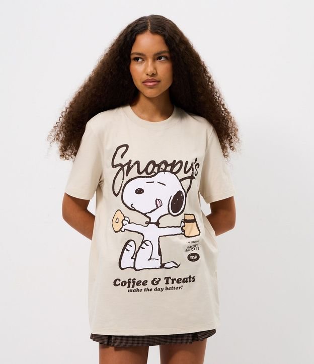 Remera en Algodón con Estamapa Snoopy