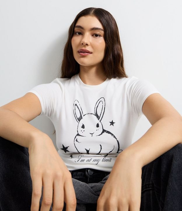 Remera New T-Shirt en Algodón con Estampa de Conejo