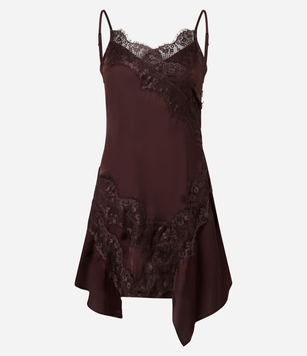 Vestido en Satén con Detalles en Encaje 5