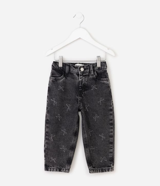 Pantalón Infantil Jeans Mom con Moñitas - Talle 1 a 6 años 2