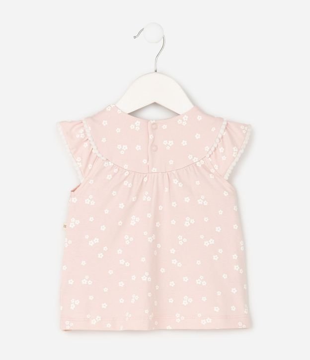 Conjunto Infantil Bata y Short en Algodón Floral Liberty – Talle 0 a 18 Meses 4