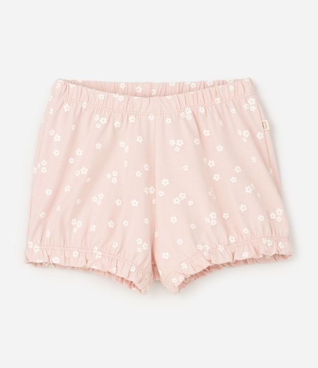 Conjunto Infantil Bata y Short en Algodón Floral Liberty – Talle 0 a 18 Meses 5