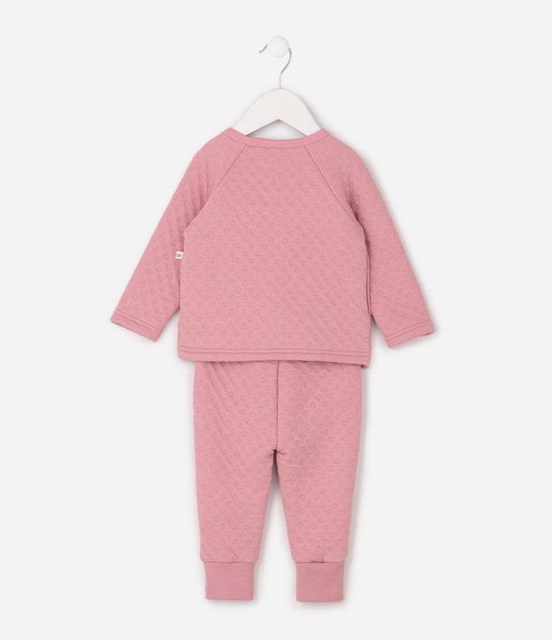 Conjunto Matelassado en Algodón con Corazones en Relieve - Talle 0 a 18 Meses 3