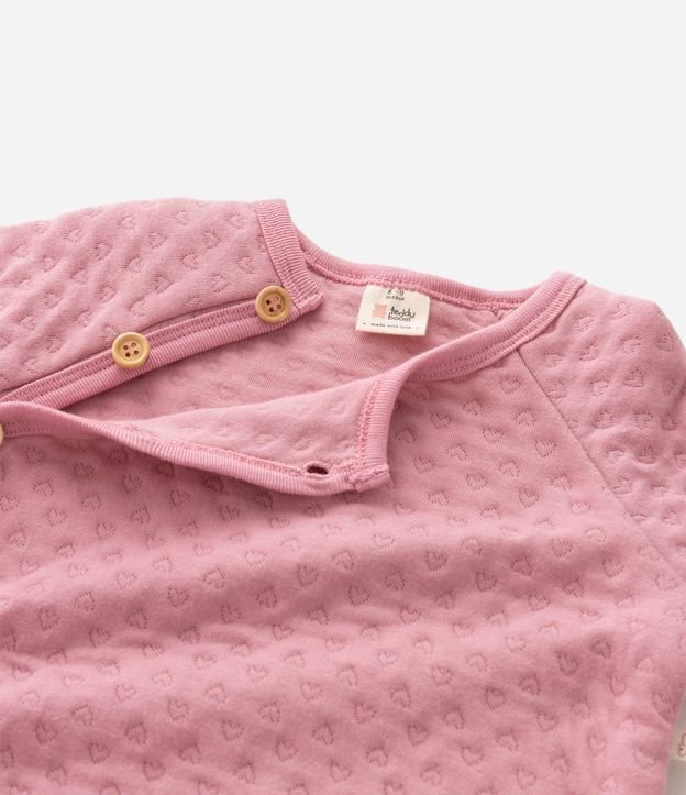 Conjunto Matelassado en Algodón con Corazones en Relieve - Talle 0 a 18 Meses 4