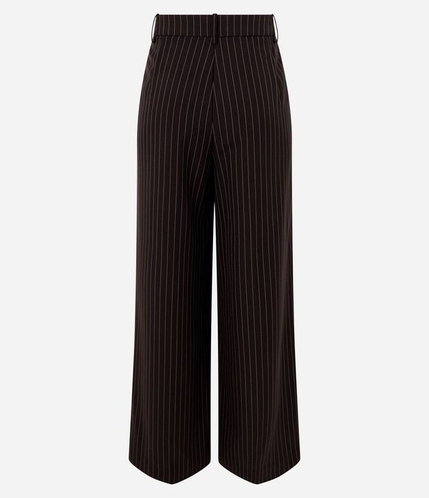 Pantalón Wide Leg Sastre con Estampado de Rayas en Hilo Teñido 2