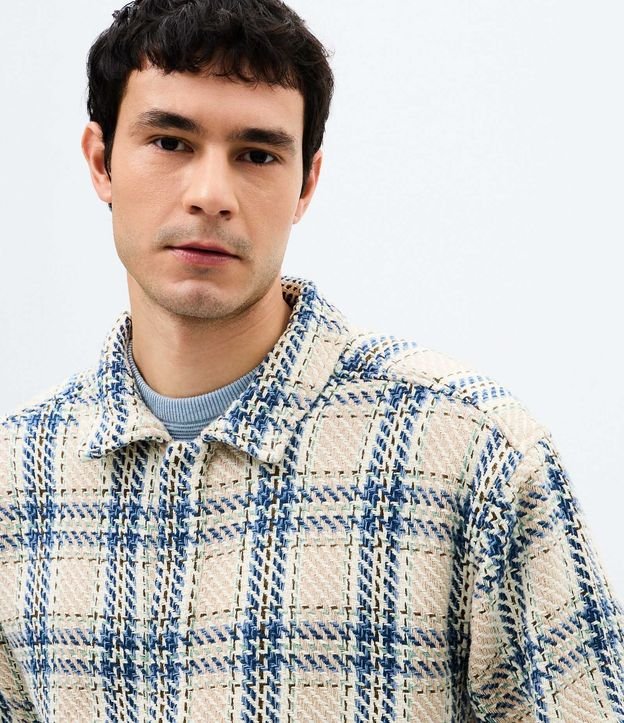 Campera Tweed de Cuadros con Rayas 4