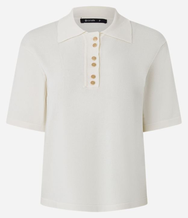 Blusa Corta en Punto con Abotonado Delantero 5