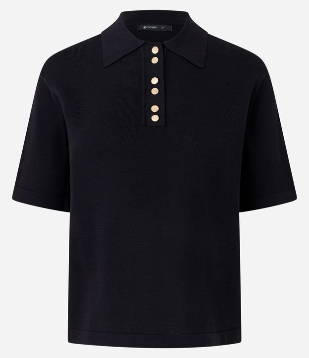 Blusa Corta en Punto con Abotonado Delantero 5