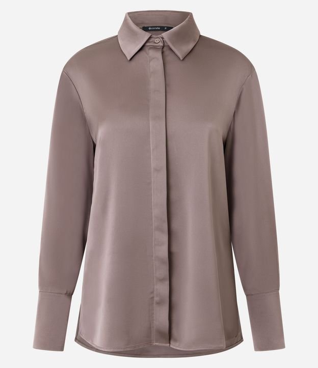 Camisa Satinada con Cuello Clásico 5