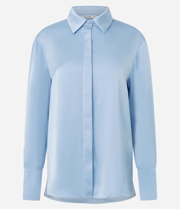 Camisa Satinada con Cuello Clásico 5