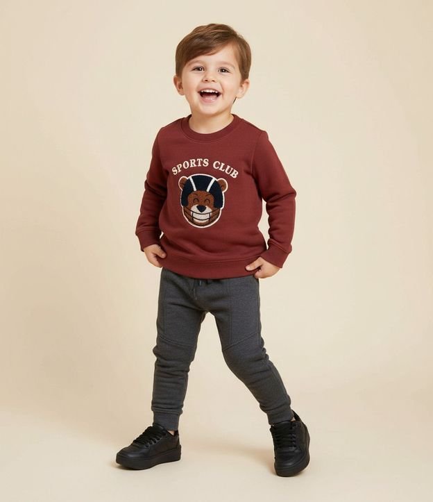 Pantalón Infantil en Fleece Canelado - Talle 1 a 6 años
