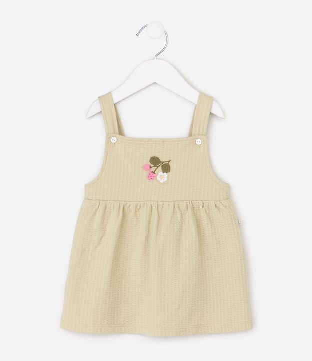Conjunto Bebê Body y Salopete en Algodón con Bordado Floral – Talle 0 a 18 Meses 4
