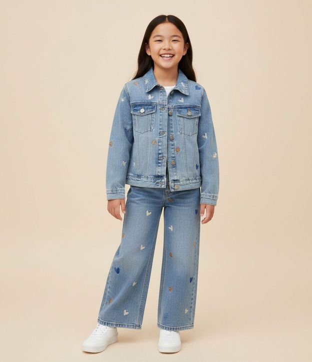 Campera Jeans Infantil con Bordado de Estrellas - Talle 5 a 14 años 1