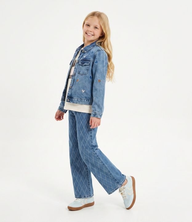 Campera Jeans Infantil con Bordado de Estrellas - Talle 5 a 14 años 2