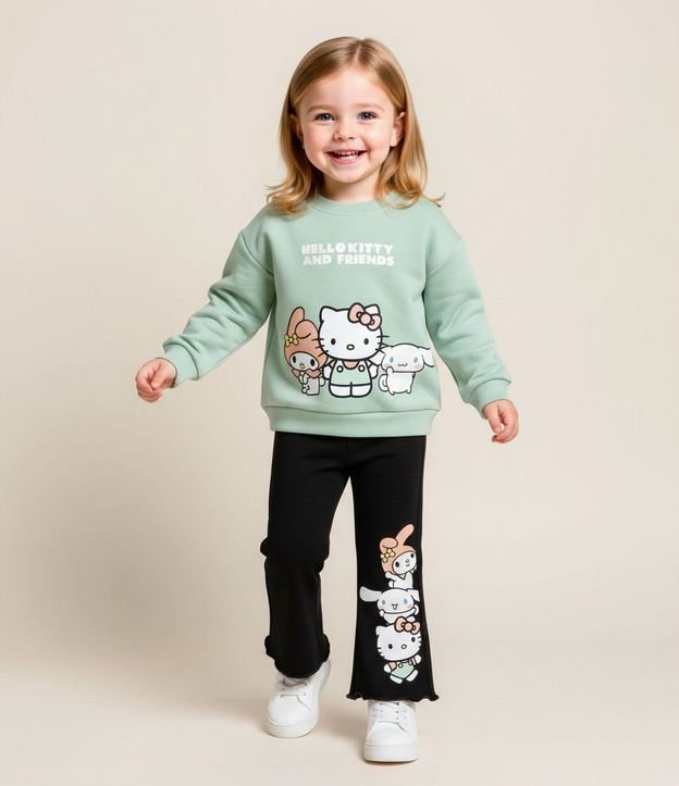 Conjunto Infantil Hello Kitty saco Cropped y Pantalón Flare – Talle 1 a 6 años 1
