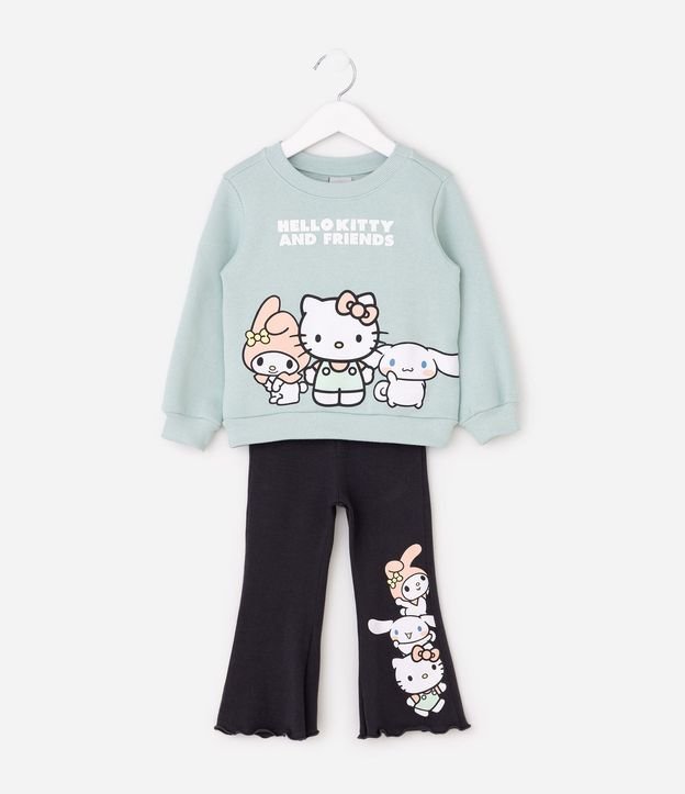 Conjunto Infantil Hello Kitty saco Cropped y Pantalón Flare – Talle 1 a 6 años 2