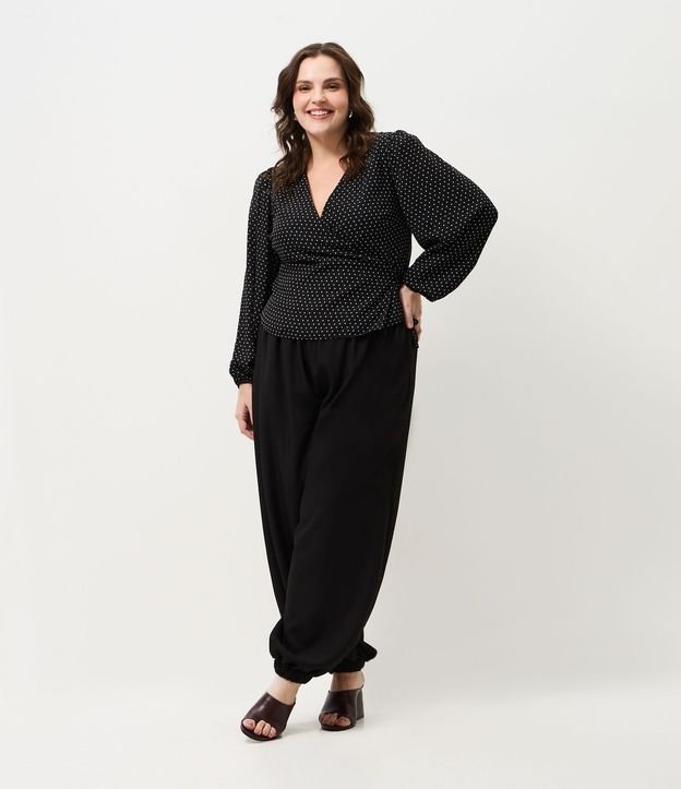 Blusa de Lunares Traspasada con Lazo Curve & Plus Size 2