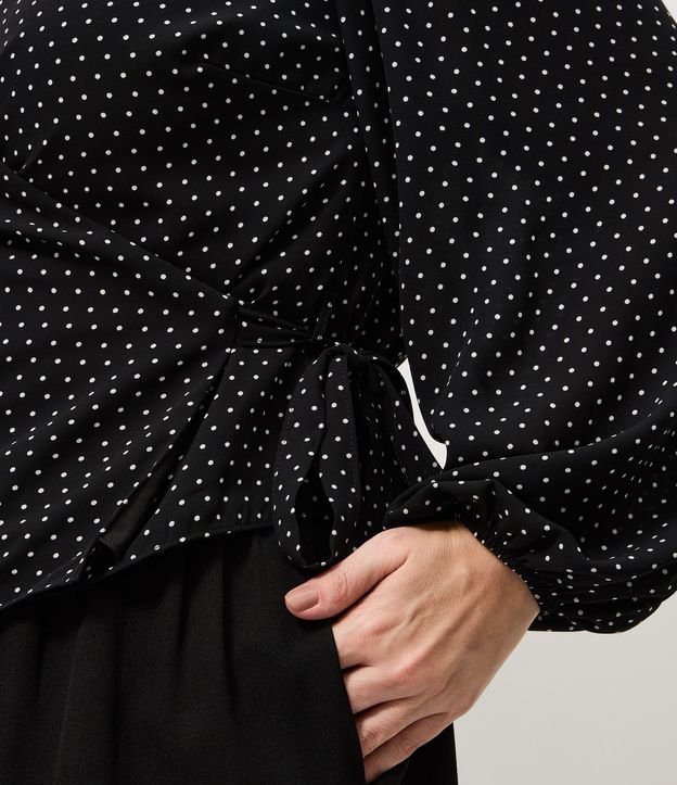 Blusa de Lunares Traspasada con Lazo Curve & Plus Size 4