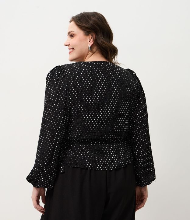 Blusa de Lunares Traspasada con Lazo Curve & Plus Size 5