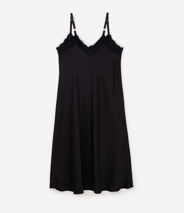Vestido Midi en Satén con Encaje en el Escote Curve & Plus Size 5