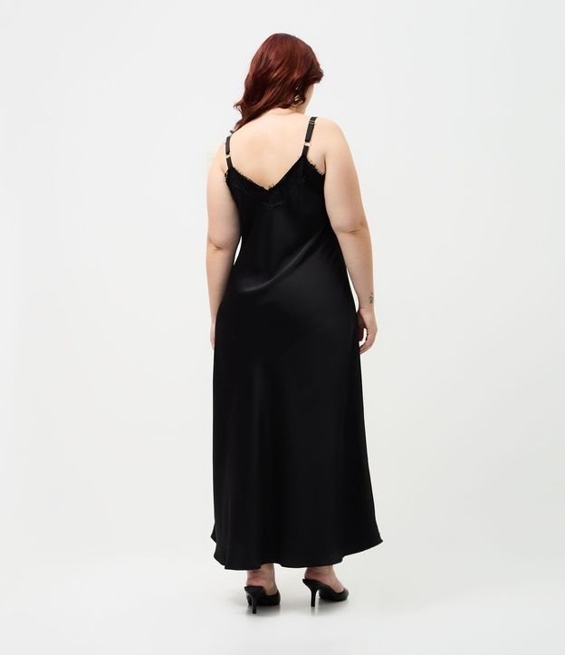 Vestido Midi en Satén con Encaje en el Escote Curve & Plus Size 3
