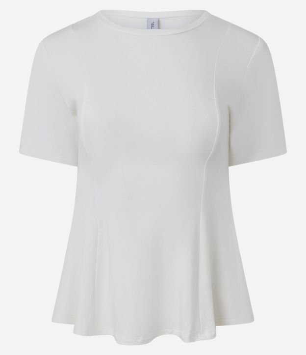Blusa Peplum Manga Corta en Viscosa con Recortes 4