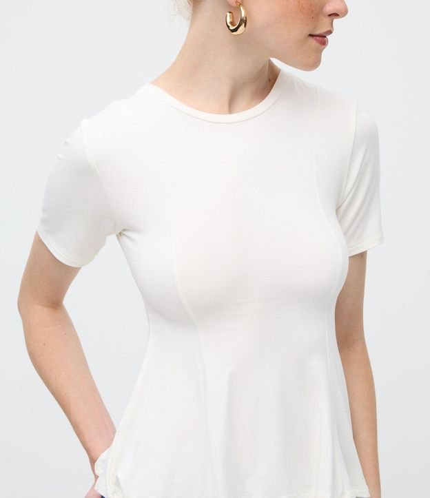 Blusa Peplum Manga Corta en Viscosa con Recortes 3