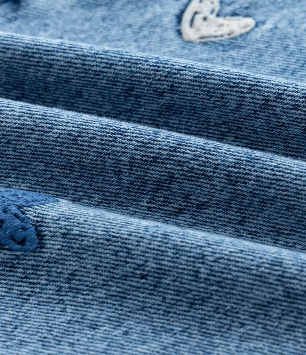 Pantalón Infantil Wide Leg en Jeans con Bordados – Talle 5 a 14 años 4