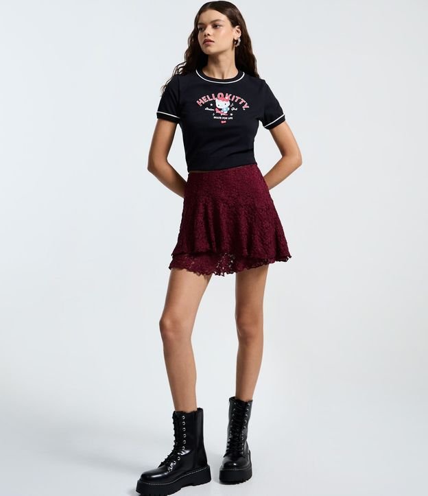 Remera Manga Corta en Algodón con Estampa de Hello Kitty Skate 2