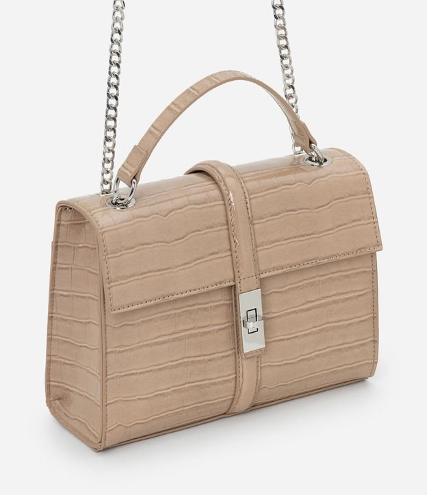 Cartera Shoulder Mediana en PU con Textura Crocco